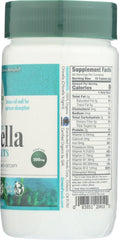 Green Foods Organic Chlorella bottle on white background