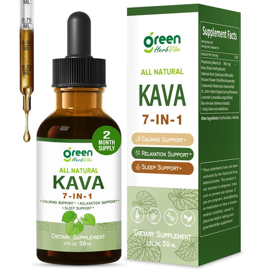 Green Herb Vibe Kava Drops bottle 2 oz
