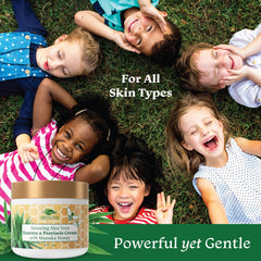 Green Leaf Naturals packaging on shelf for family skincare.