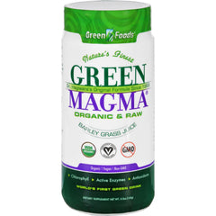 Green Magma packaging and 5.3 oz label on display