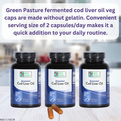 Front view of Green Pasture Fermented Cod Liver Oil bottle label