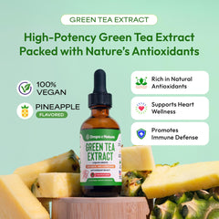 Green Tea liquid drops bottle with dropper for easy dosing