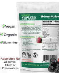 Packaging for Green Valley Aronia Berry Juice Powder 1 lb