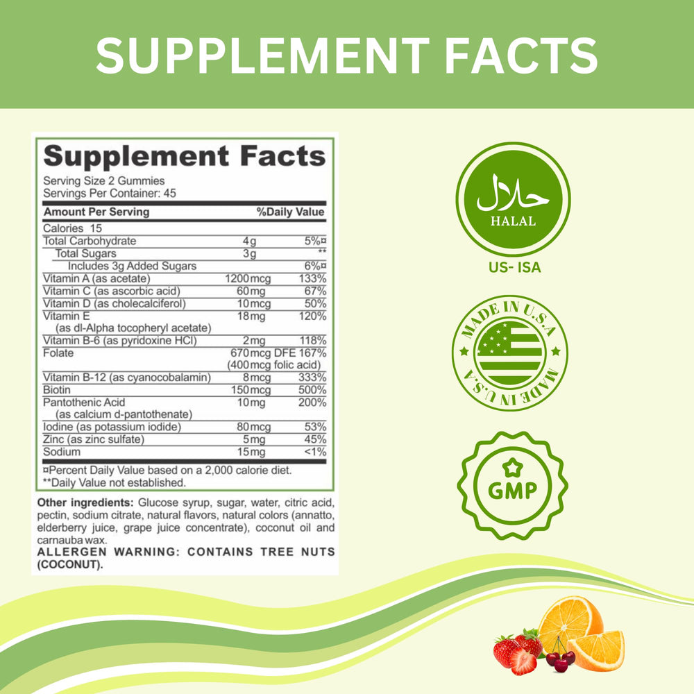 Packaging image of gelatin-free halal multivitamins