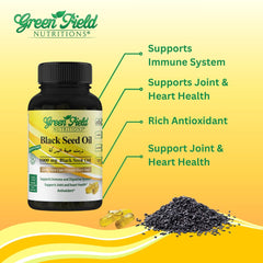 Close-up of vegetarian liquid capsules of Black Seed Oil