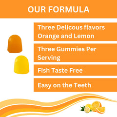 Labelling indicating Halal certified Omega-3 gummies