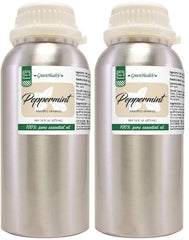 GreenHealth Peppermint Essential Oil 16 oz aluminum bottle – front view