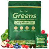 Greens Daily Gummies bottle with 120-count label on white background