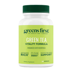 Greens First Green Tea Vitality Formula bottle with capsules
