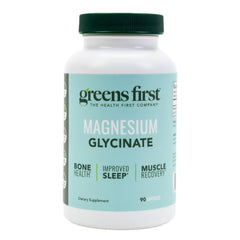 Greens First Magnesium Glycinate bottle with 90 vegetable capsules - front view
