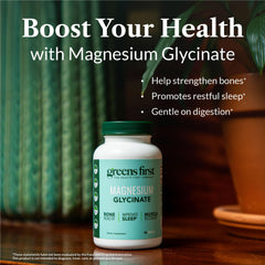 Side view of Greens First Magnesium Glycinate bottle