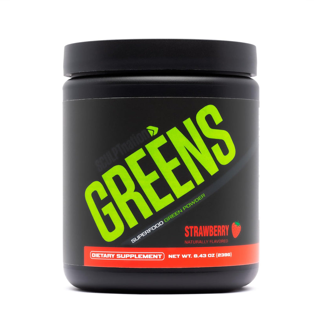 Sculpt Nation by V Shred Greens Strawberry powder tub front view