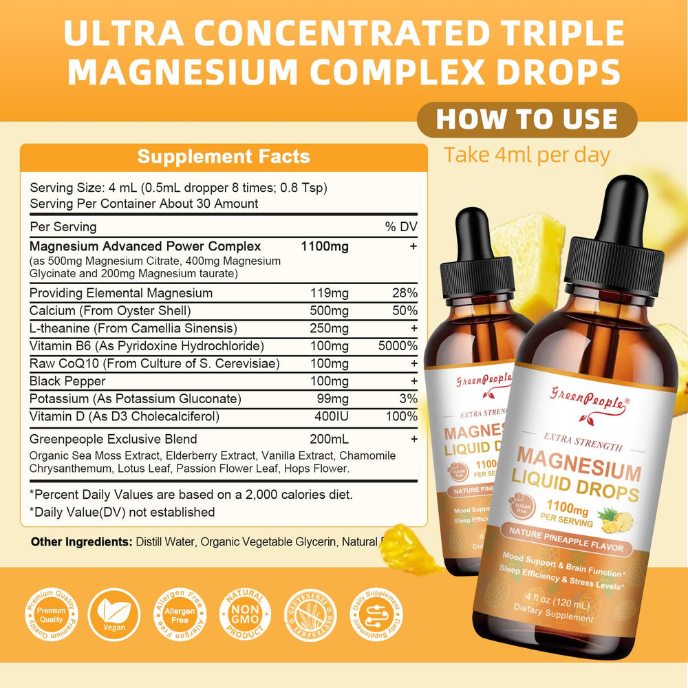 Vegan and gluten-free labels for GreenPeople magnesium drops