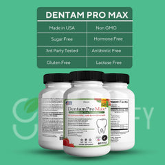 Bottle showing 40 billion CFU DentamPro Max
