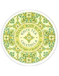 Greenwich Bay Botanic Body Butter with White Tea Calendula label, rich hydration for dry skin.