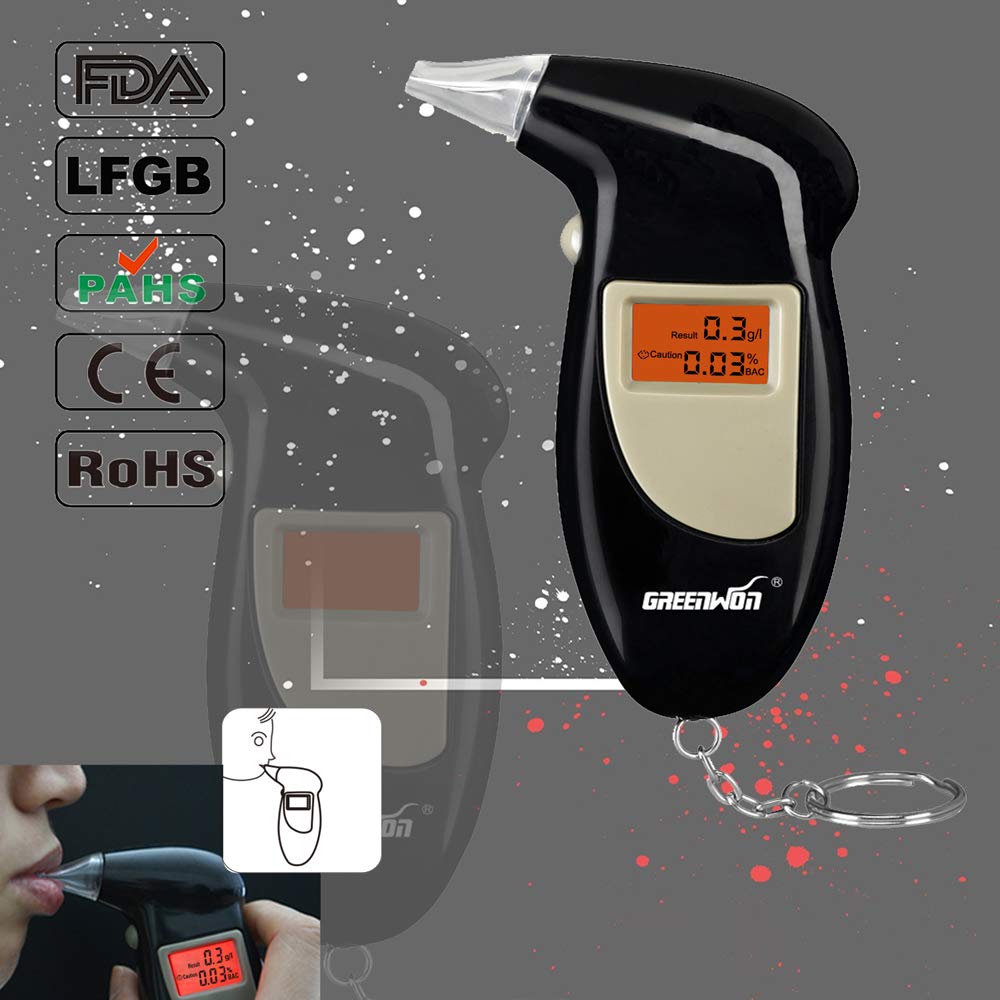 GREENWON breathalyzer LCD display with orange backlight