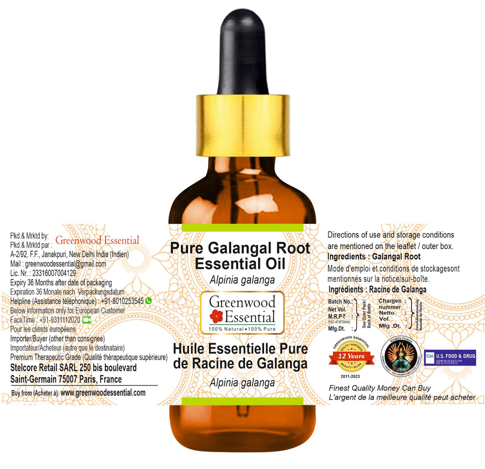 Diffuser with Greenwood Galangal Essential Oil (Alpinia Galanga)