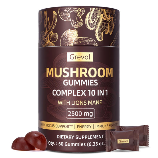 Grevol Mushroom Gummies with Lion's Mane 60-count main product photo