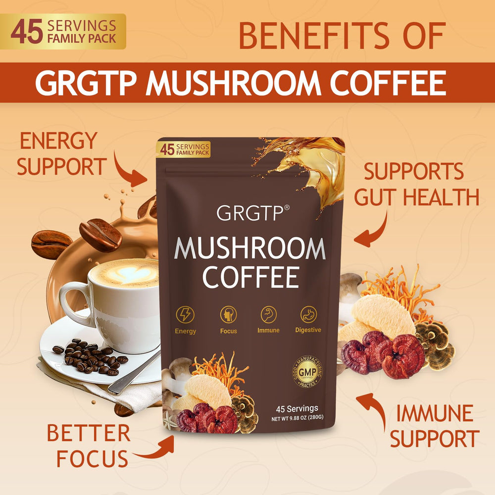 Serving scoop with GRGTP Mushroom Coffee powder