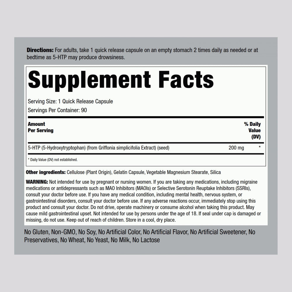 Griffonia simplicifolia extract providing 5-HTP