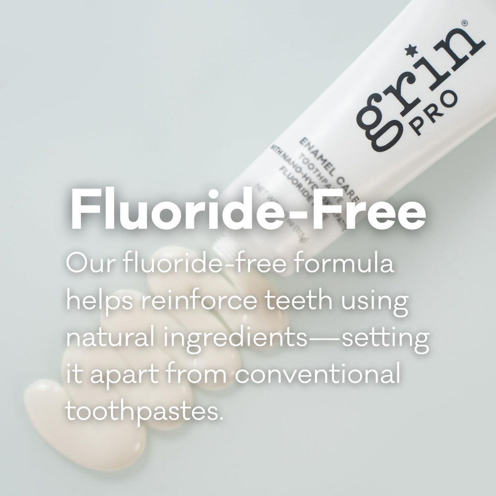 Grin Pro Enamel Repair toothpaste displaying natural Cool Mint flavor