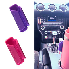 Grippy Lippy pink holder keeps lip balms upright for quick access.