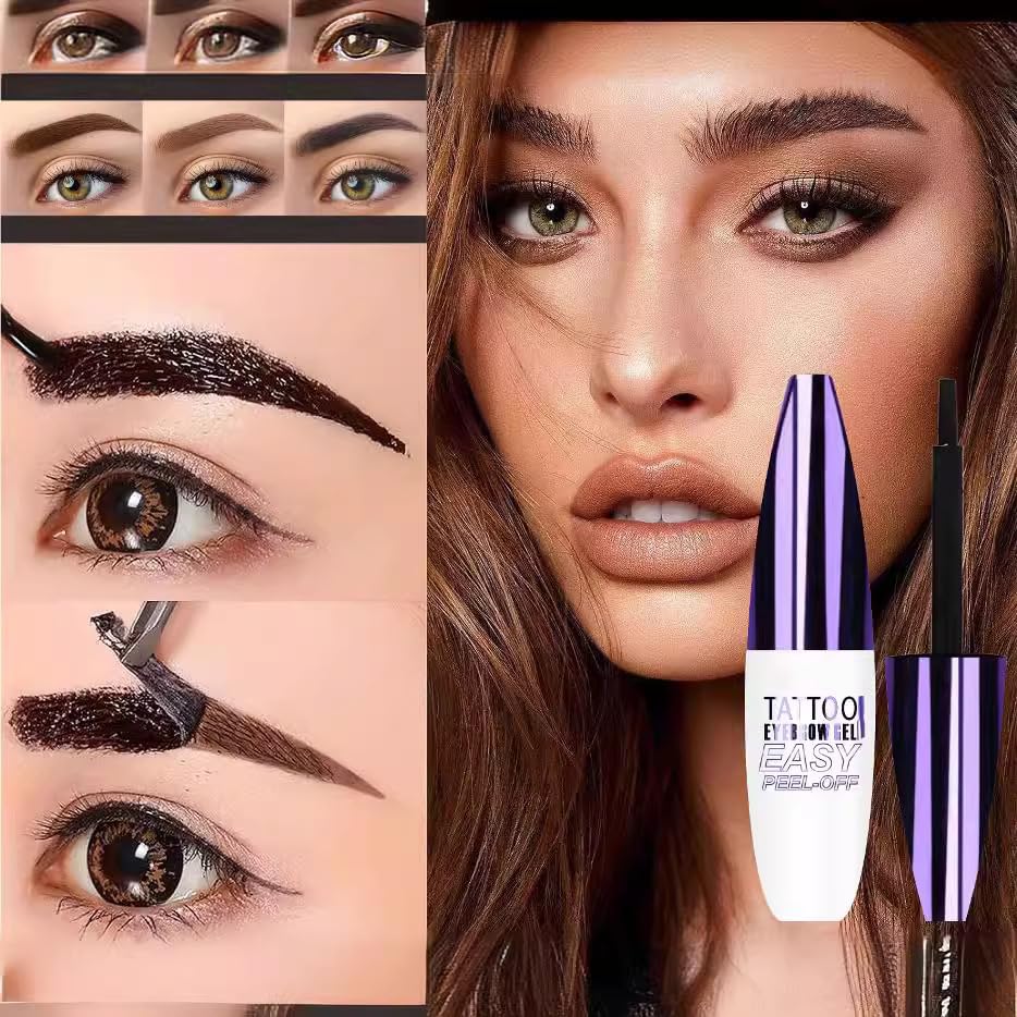 Grospe Eyebrow Tattoo Gel color set shows customizable shade for natural brows.