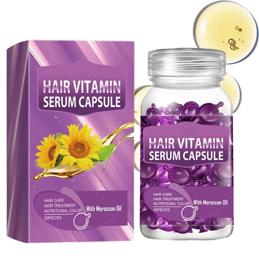 Grospe Hair Vitamin Capsules bottle showing portable leave‑in care for frizz control