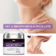 Natural ingredients label on Grospe neck cream indicating mild, alcohol-free formula.
