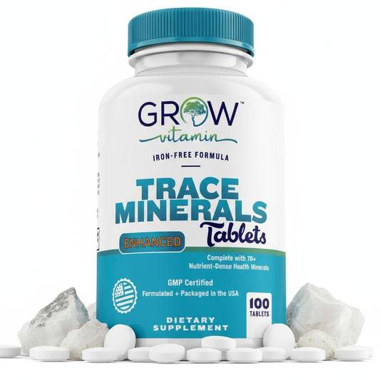 Grow Vitamin Trace Minerals Enhanced Complex bottle – 100 tablets