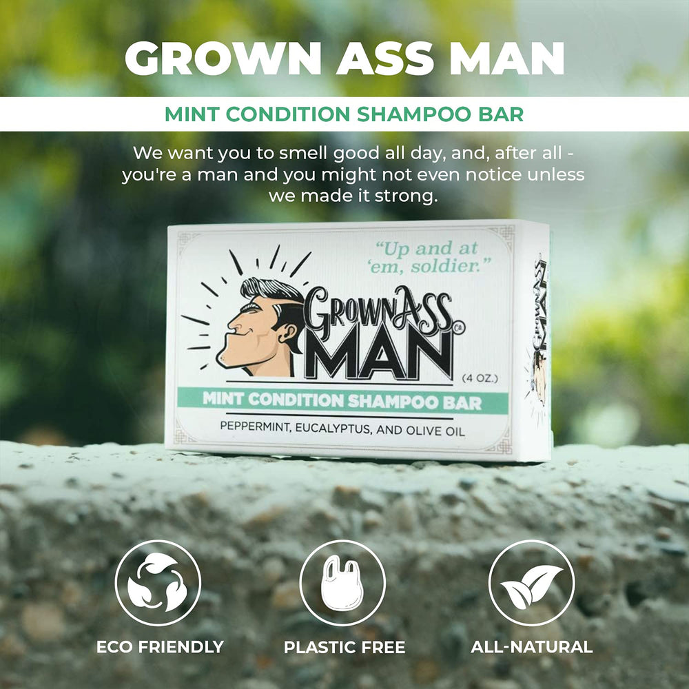 Grown Ass Man Co Mint Condition bar for beard use with conditioning oils.