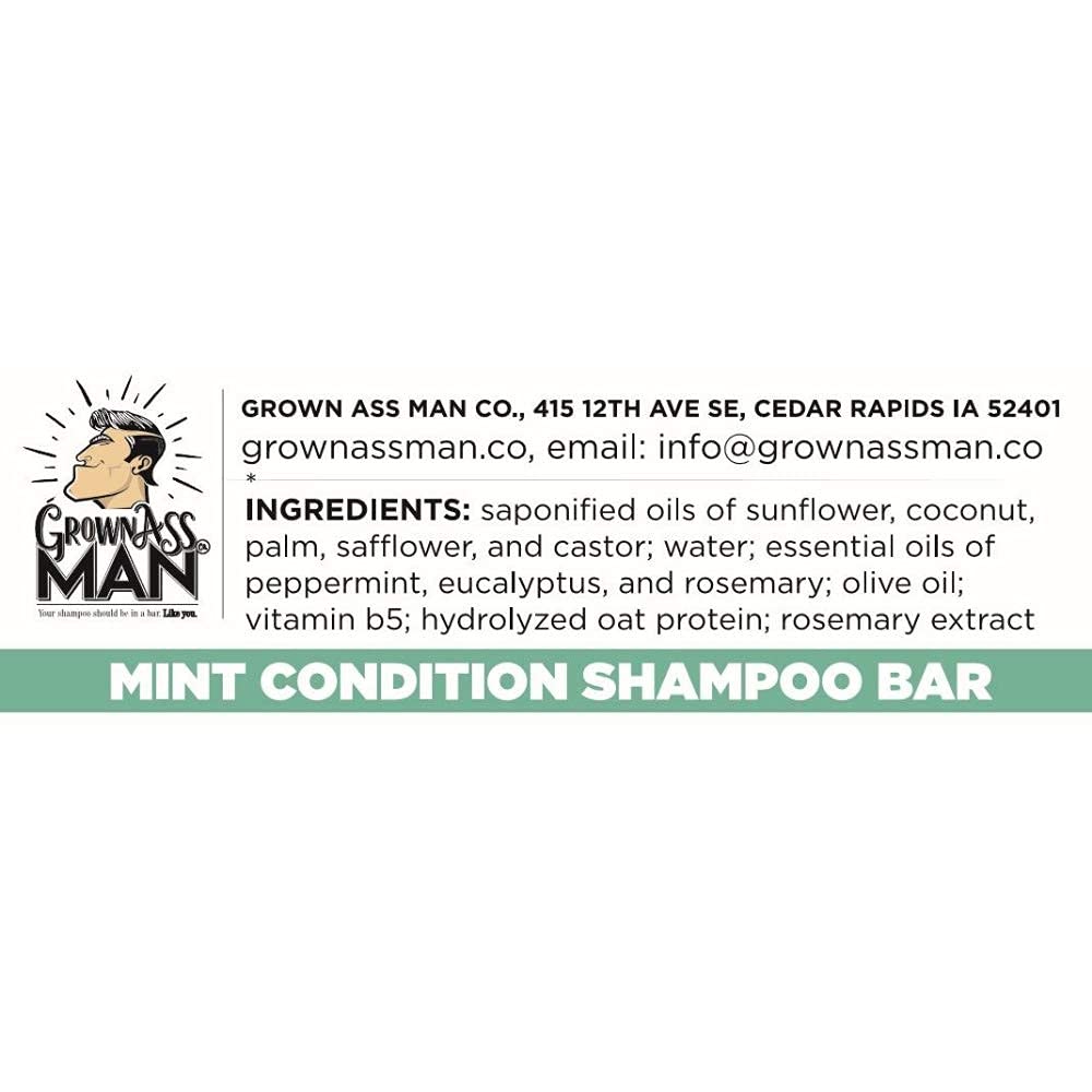 Grown Ass Man Co Mint Condition bar lather close-up for rich cleansing.