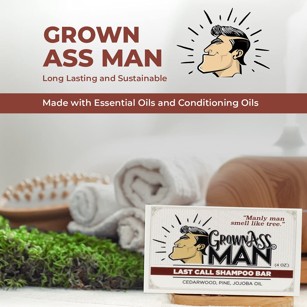 Grown Ass Man Co. shampoo bar for beard use conditions facial hair.