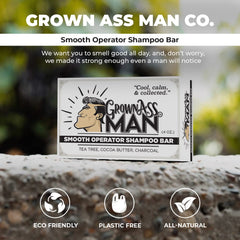 Smooth Operator bar used on beard for cleansing and renewal.
