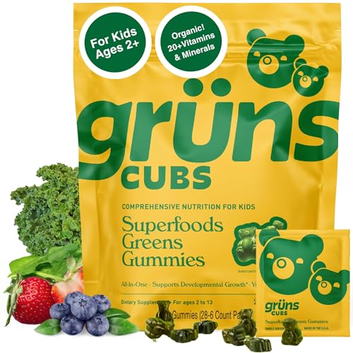 Gruns Kids Multivitamin Gummies bottle showcasing 60 ingredients