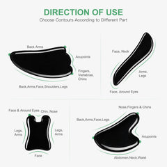 Heart-shaped black Gua Sha board