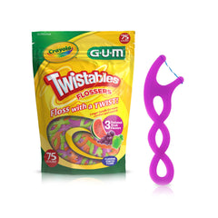 GUM Crayola Twistables Kids Flossers Watermelon flavor 75-count pack