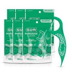 GUM Professional Clean Floss Picks 6-pack display