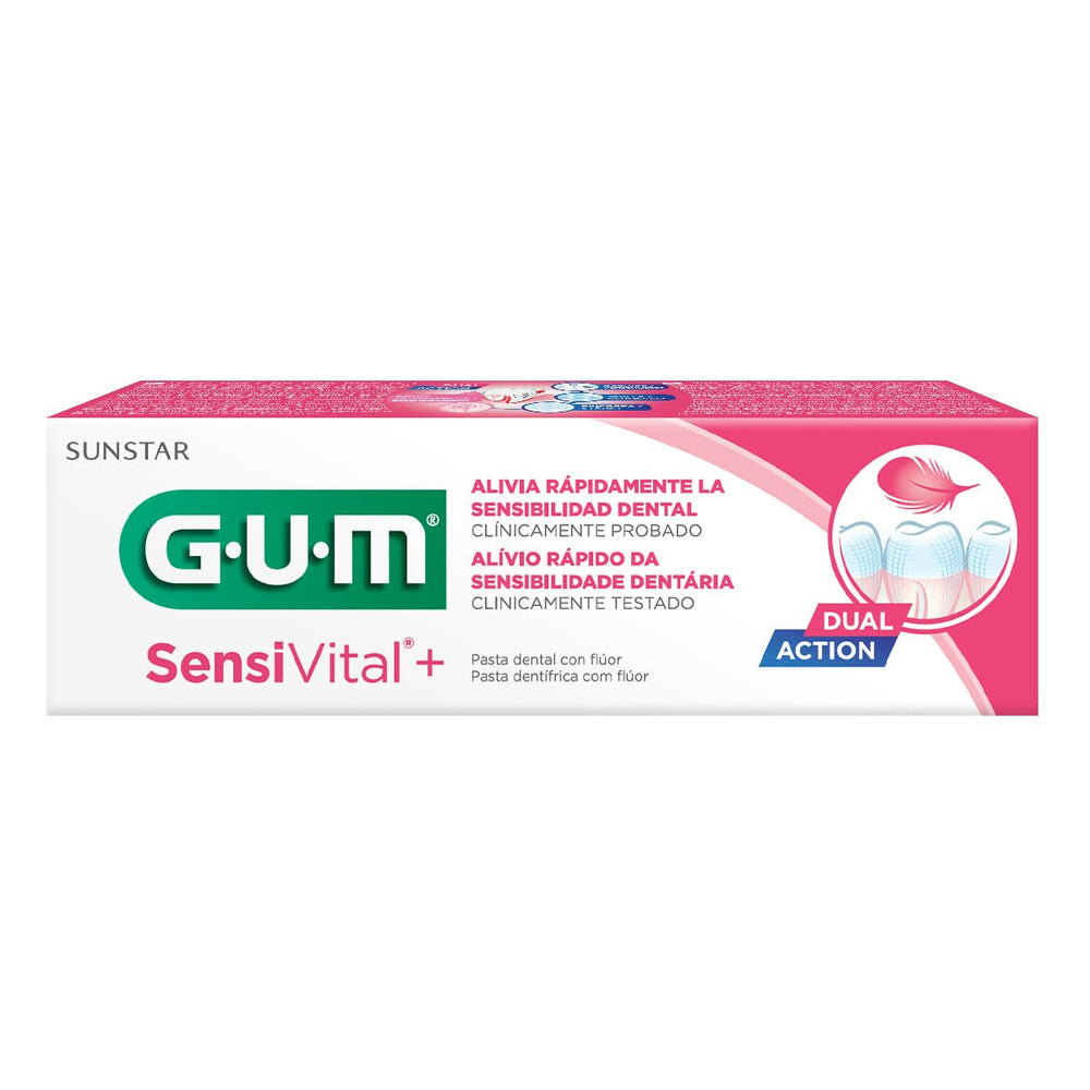 Front view of GUM Sensi Vital+ Dual Action Toothpaste 75 ml