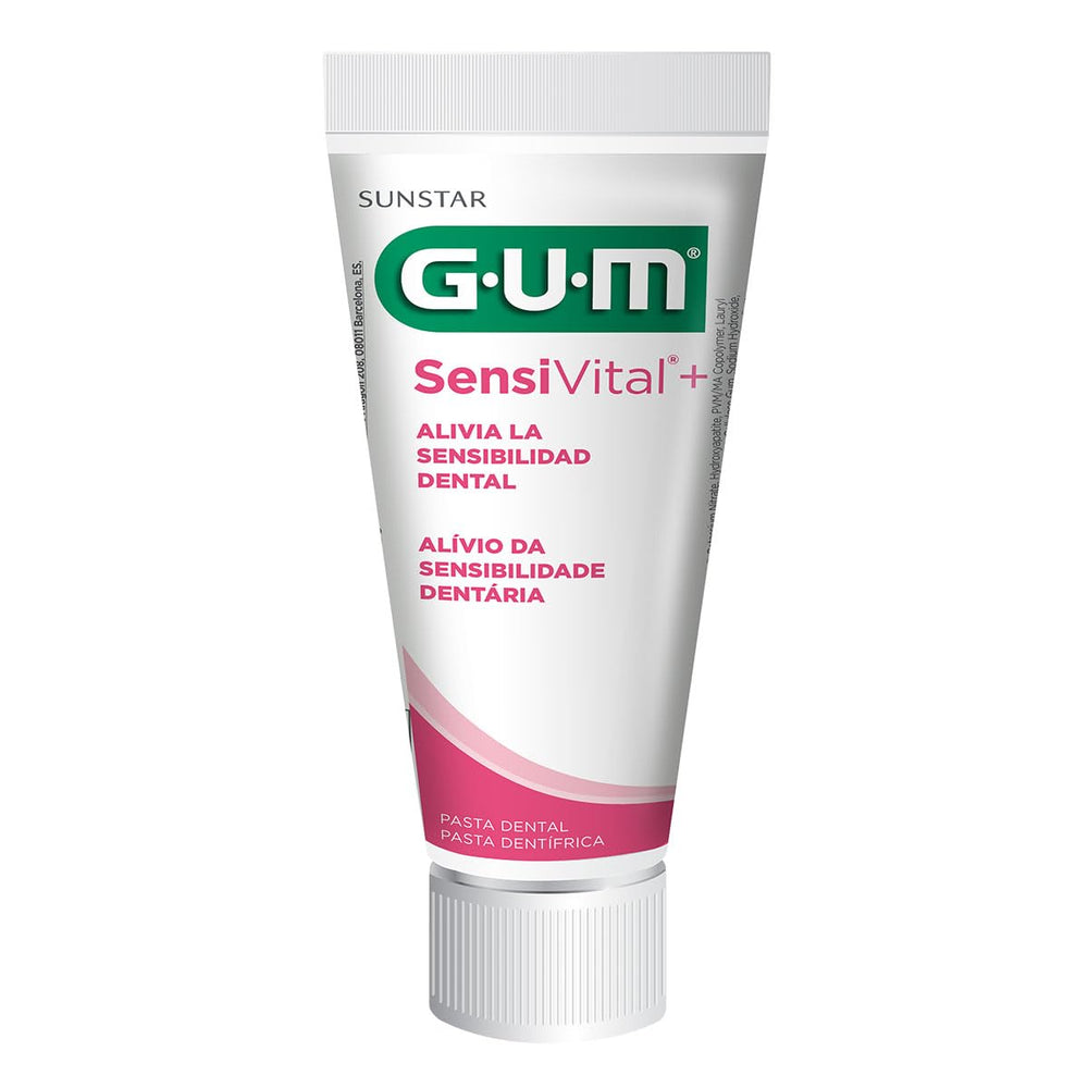 Made in Italy label on GUM Sensi Vital+ toothpaste
