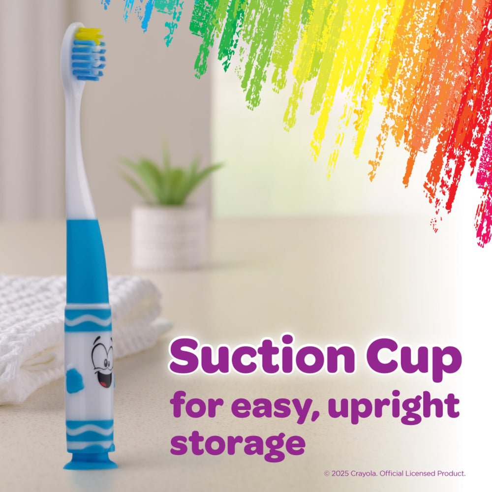 Four toddler toothbrushes with ultra-soft bristles and small heads