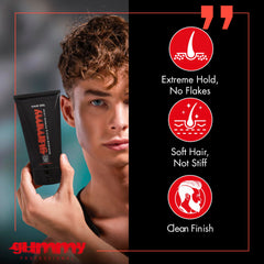 Gummy professional hair gel for braids and twists keeps styles neat