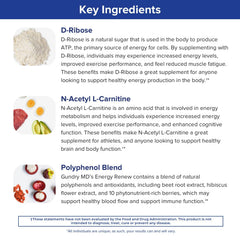 Energy Renew bottle with healthy lifestyle items