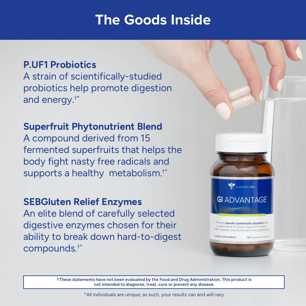 Graphic illustrating digestive health and energy benefits