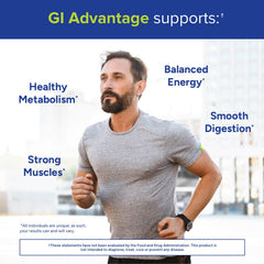 Bottle of GI Advantage with probiotics and enzymes