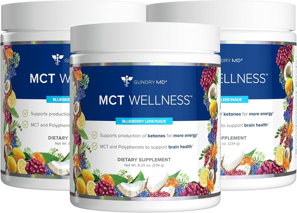 Gundry MD MCT Wellness Powder Blueberry Lemonade 90-day supply packaging