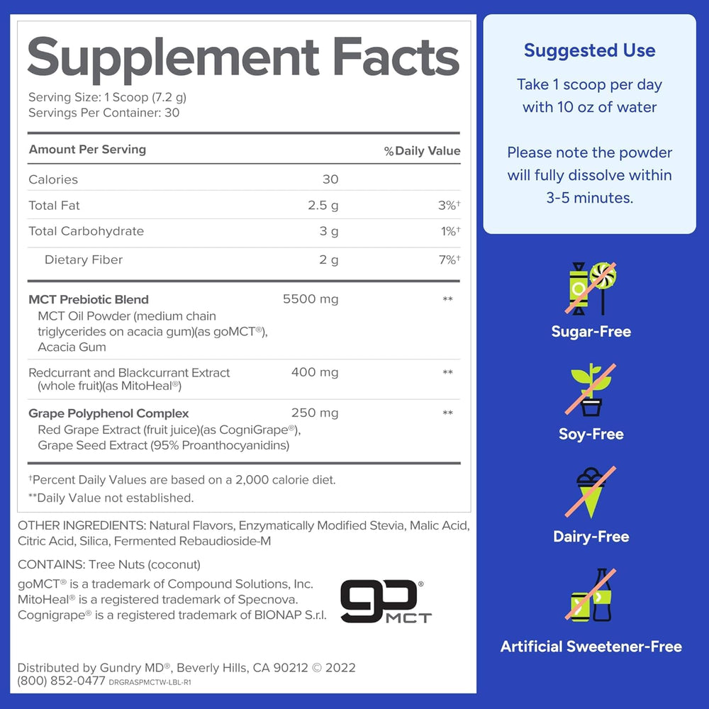 Raspberry medley flavored MCT Wellness Powder served in a glass