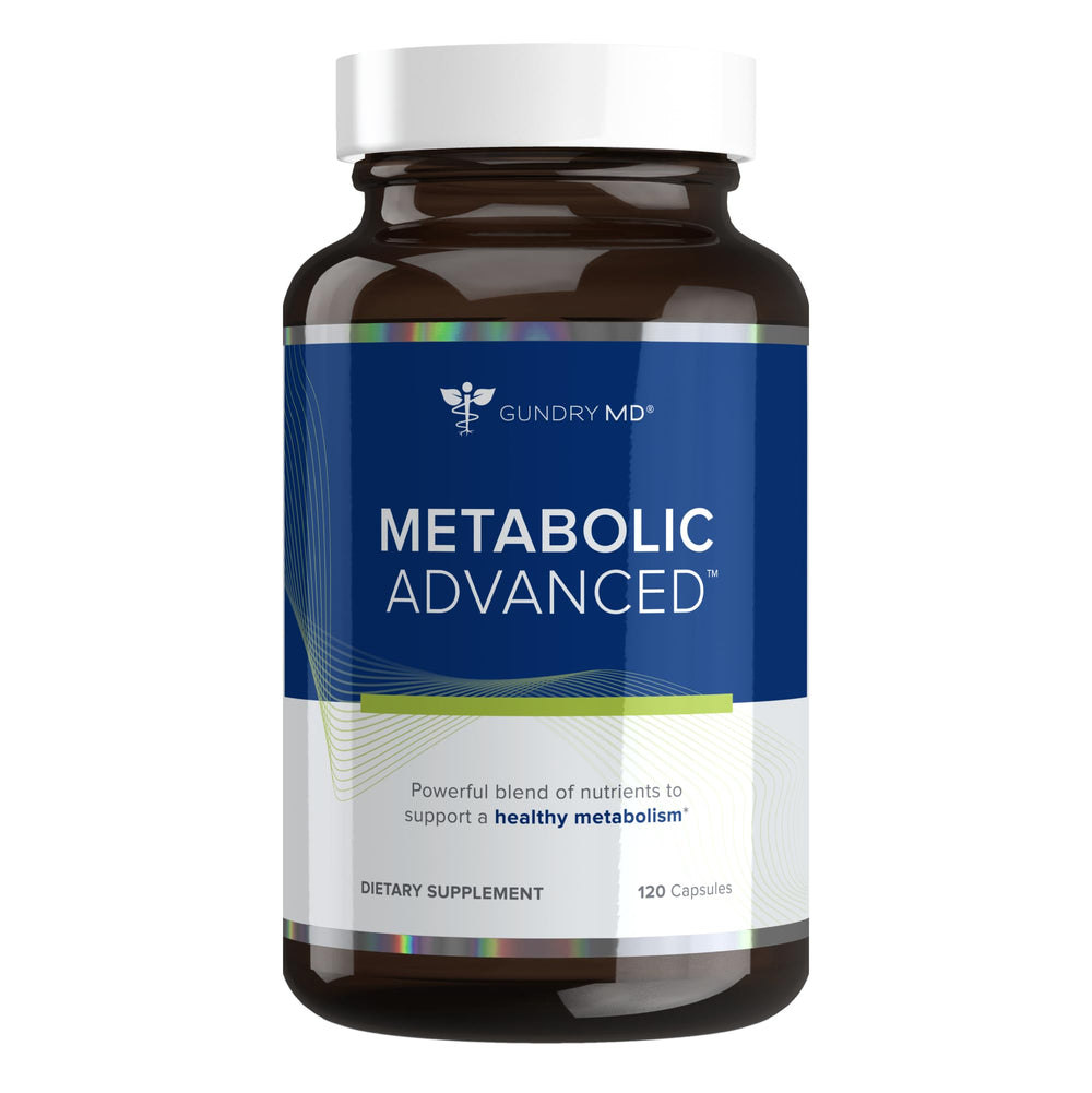 Gundry MD Metabolic Advanced Nutrient Blend bottle on white background