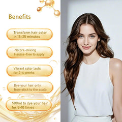 GURKOOYD Coffee Hair Dye Shampoo pouring action demonstrates quick, even application.