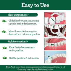 Mint-flavored dental floss picks in a 300-count pack